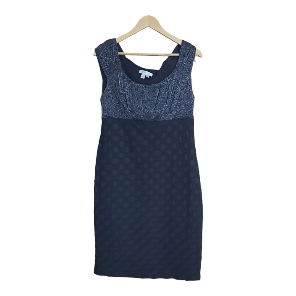 London Times Party Dress Silver/Black Sleeveless Women's‎ Size 14 NWT